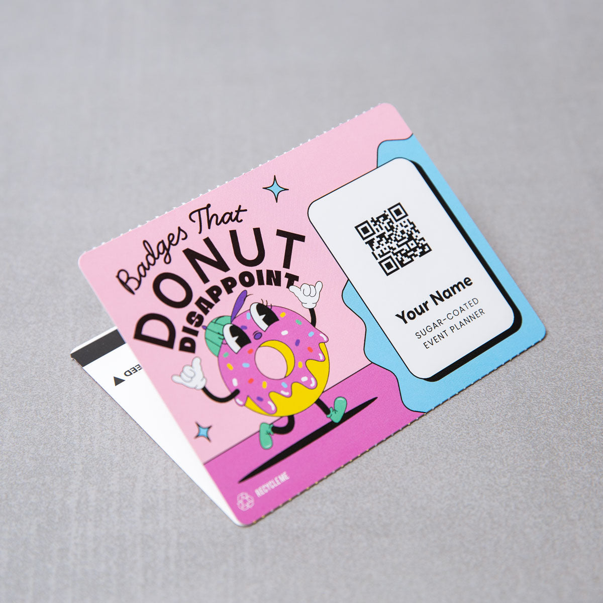 Elevate your conference with our 4x3 double-sided eco-friendly custom event badges. Crafted from premium 9.5 pt direct thermal paper, our event name badge printing offers sustainability, durability while bringing your designs to life with stunning detail and clarity. Elevate your conference with our 4x3 double-sided eco-friendly custom event badges. Crafted from premium 9.5 pt direct thermal paper, our event name badge printing offers sustainability, durability while bringing your designs to life with stunning detail and clarity.