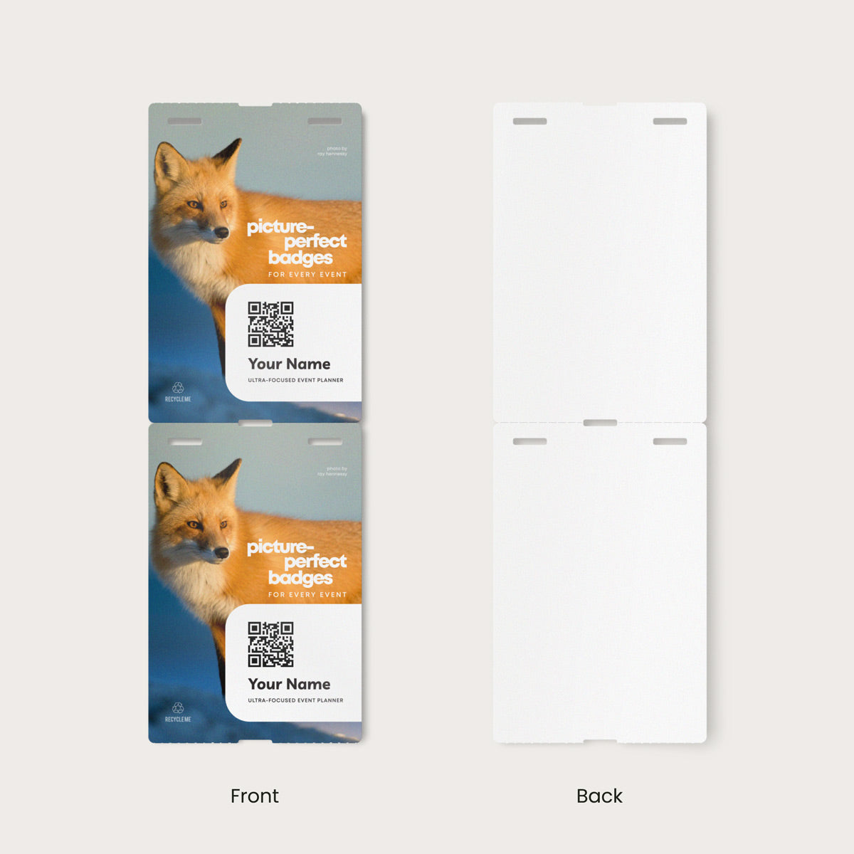 Elevate your promotional event, corporate conference, or trade show with our 4x6 vibrant, high-quality single-sided, double notch custom event badges. Crafted from premium 9.5 pt direct thermal paper featuring eco-friendly event badge printing, these durable personalized event badges showcase your designs with stunning detail and clarity. Elevate your promotional event, corporate conference, or trade show with our 4x6 vibrant, high-quality single-sided, double notch custom event badges. Crafted from premium 9.5 pt direct thermal paper featuring eco-friendly event badge printing, these durable personalized event badges showcase your designs with stunning detail and clarity.
