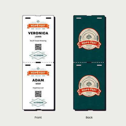 4x6 Paper Event Badge, Double-Sided, Double Notch
